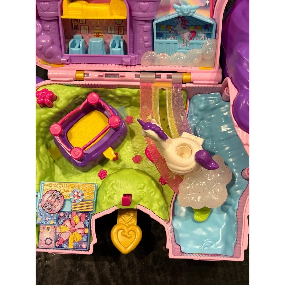 Mattel Polly Pocket Unicorn Party Playset Pink Piñata Carry Case